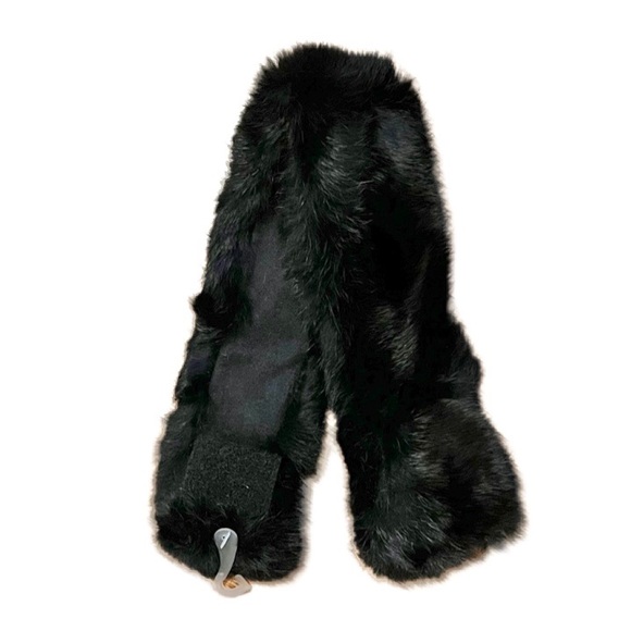 Genuine Fur Collar Scarf Black - Picture 2 of 6